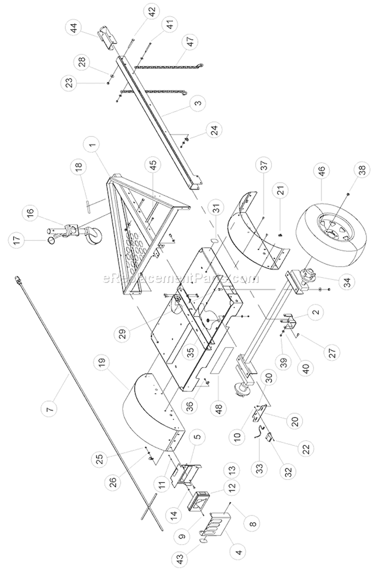 Hitch,áWheelsá-áEuroáModels Diagram and Parts List for DL12725  Bear Cat Chipper Shredder